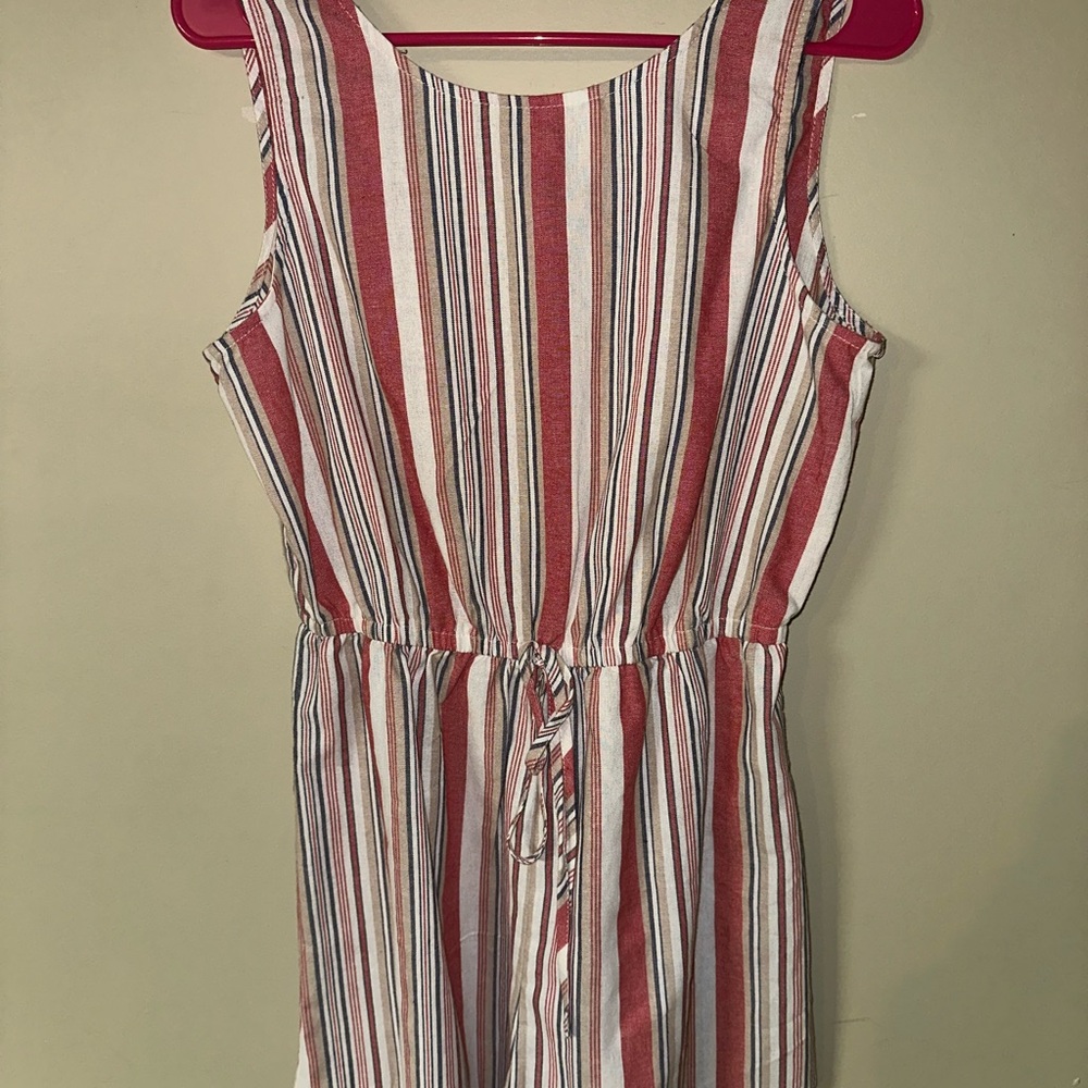 SHEIN Striped Jumpsuit in Red and White